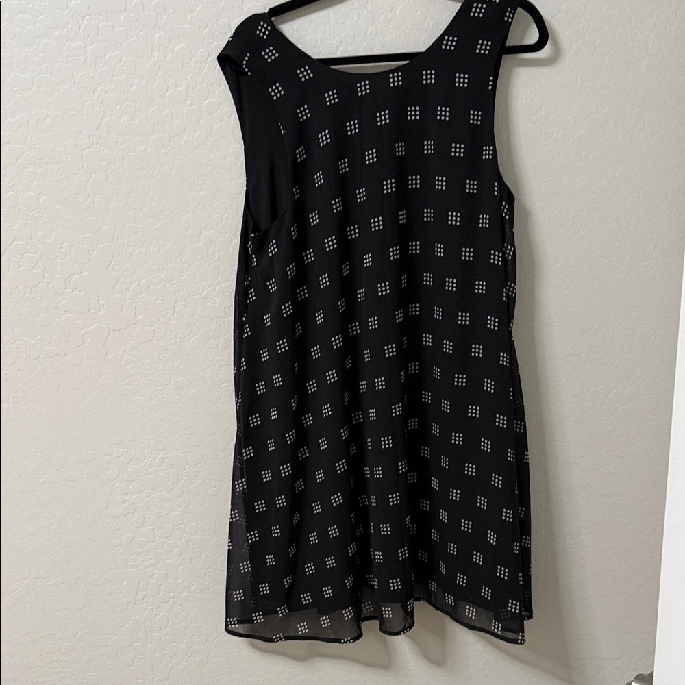 Kaari Blue Black and White Patterned Mini Dress